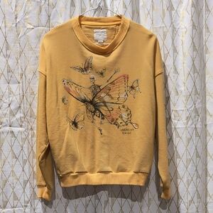 American Eagle Outfitters Yellow Graphic Sweater
